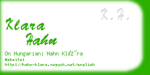 klara hahn business card